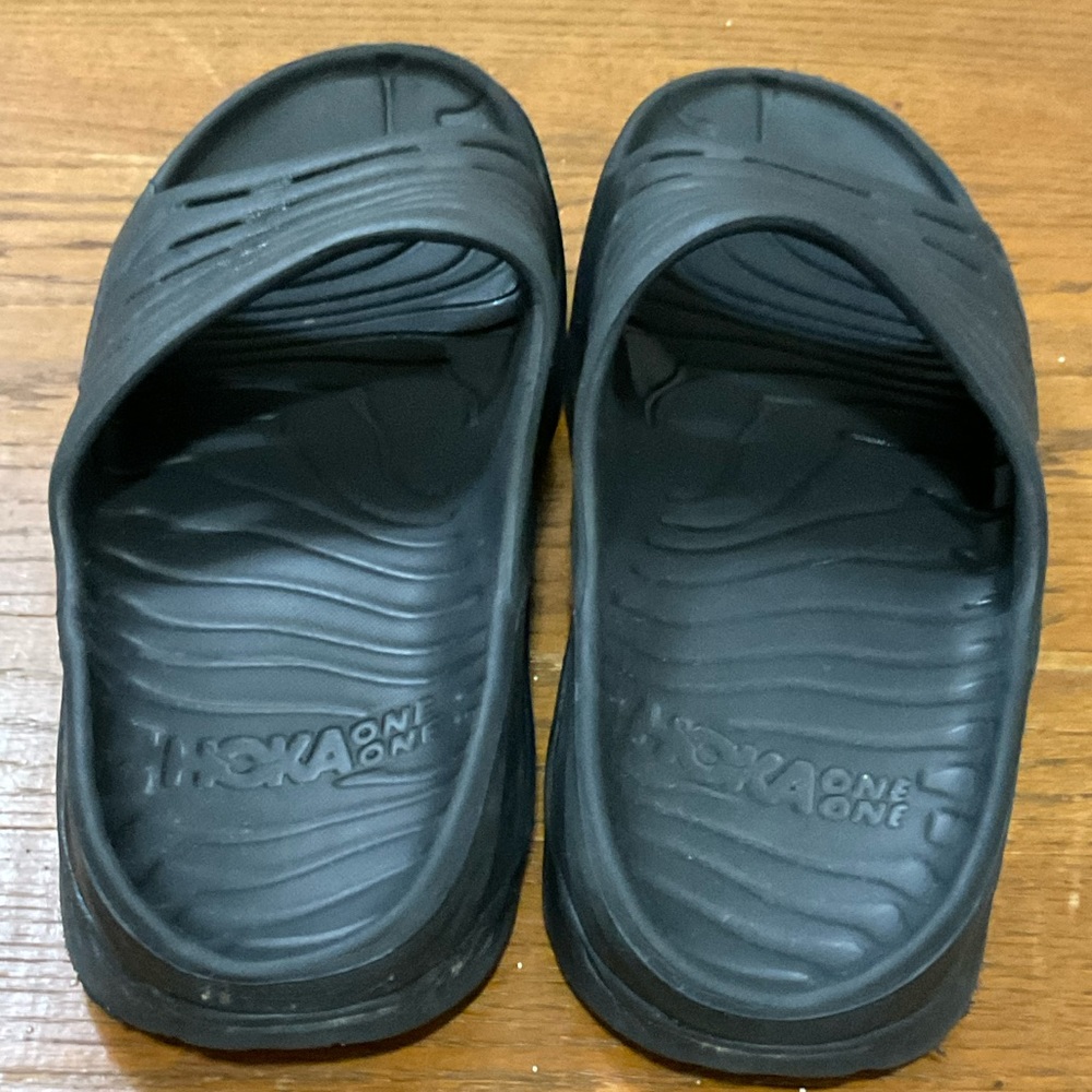 HOKA ONE ONE RECOVERY BLACK SLIDES VGUC WOMENS 10 MENS 8 - Picture 5 of 8